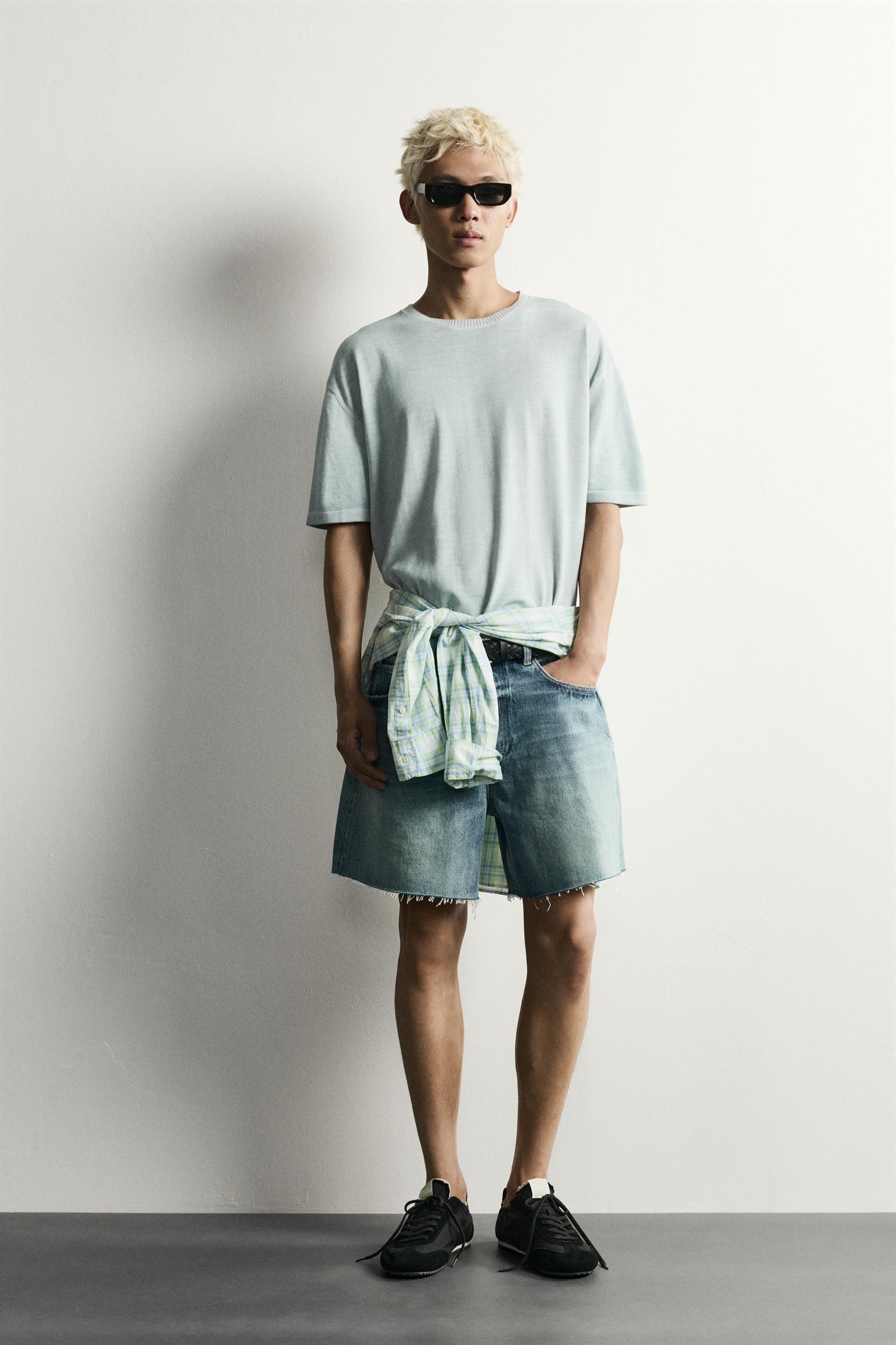WASHED EFFECT KNIT T-SHIRT